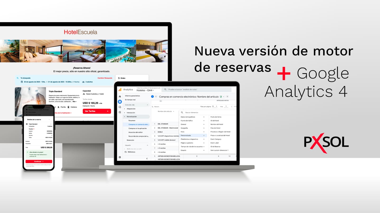 ACTUALIZACIÓN DE SISTEMA: Nuevo motor de reservas para Google Analytics 4
