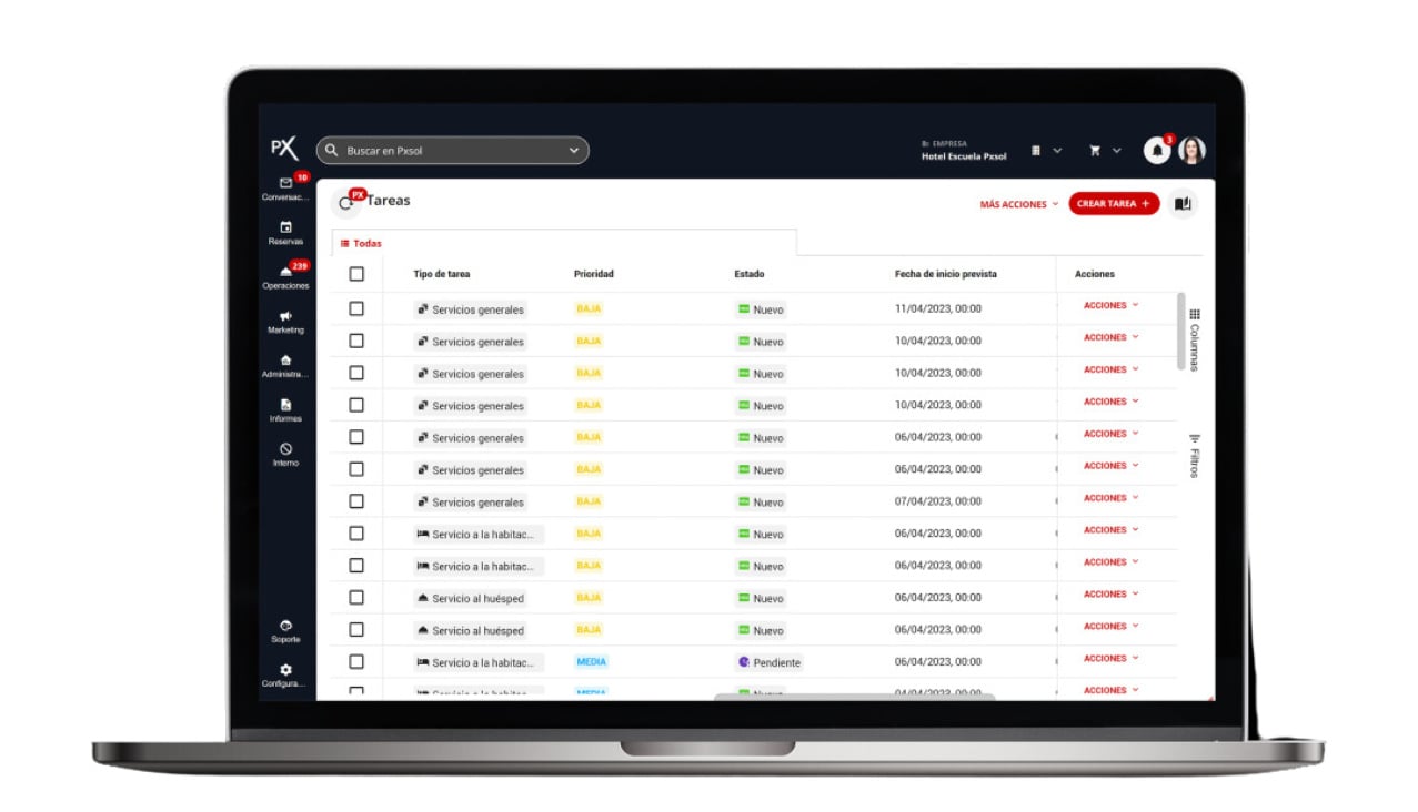 app tareas pxsol comunicación