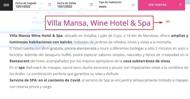 imagen de h1 dentro de un sitio web