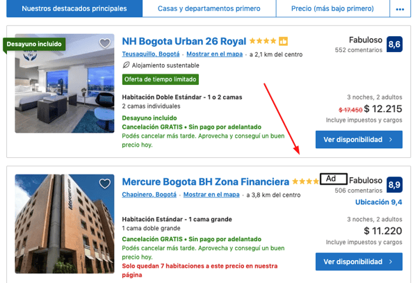 ¿Qué son los Native Ads de Booking.com?