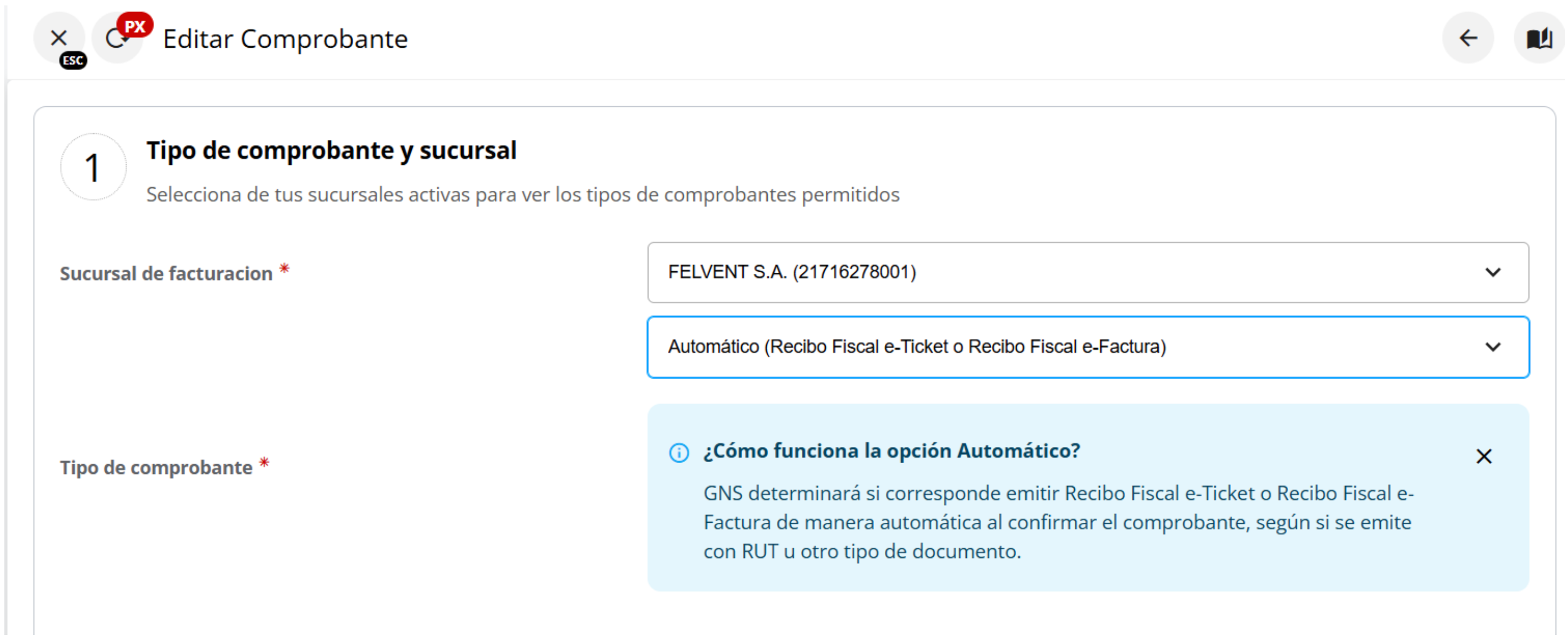 RECIBO FACTURACIÓN URUGUAY