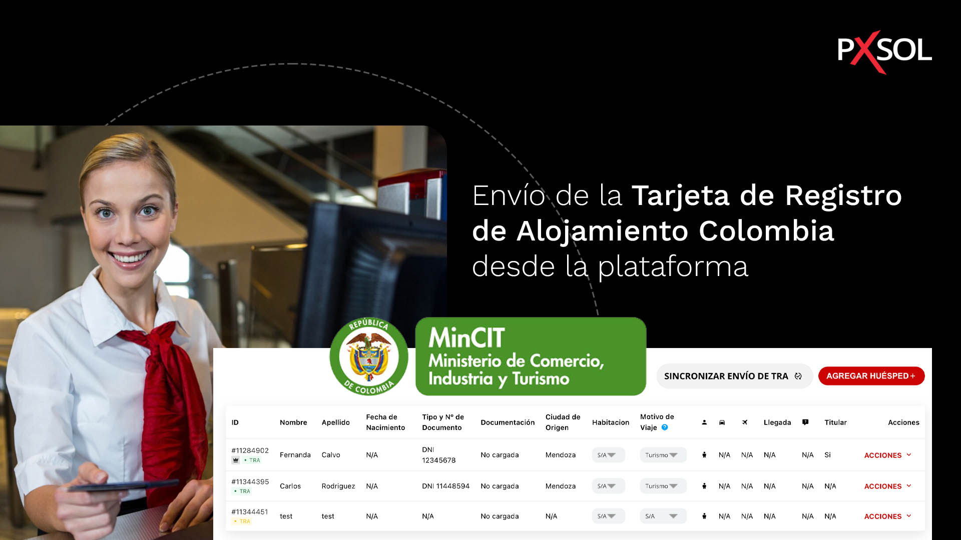 Envío de la Tarjeta de Registro de Alojamiento software hotelero