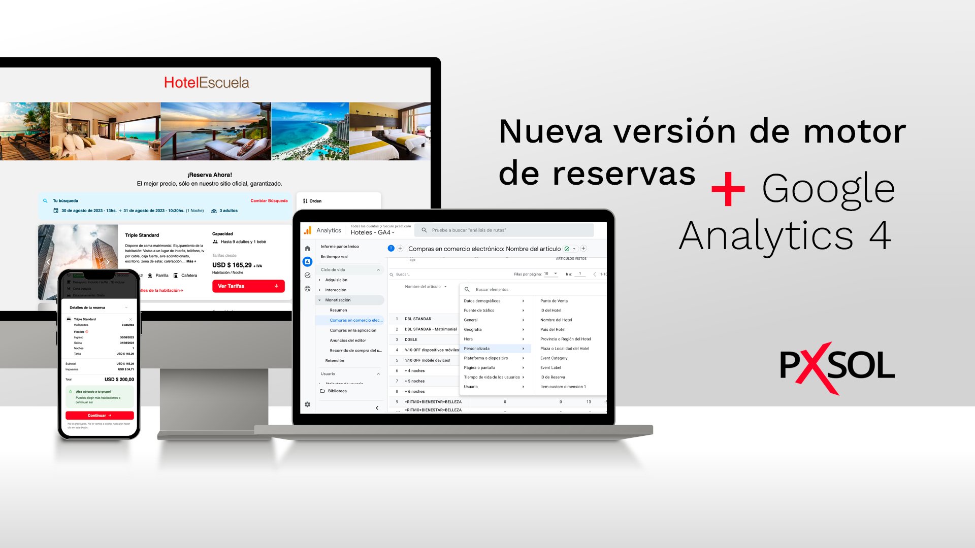 ACTUALIZACIÓN DE SISTEMA: Nuevo motor de reservas para Google Analytics 4