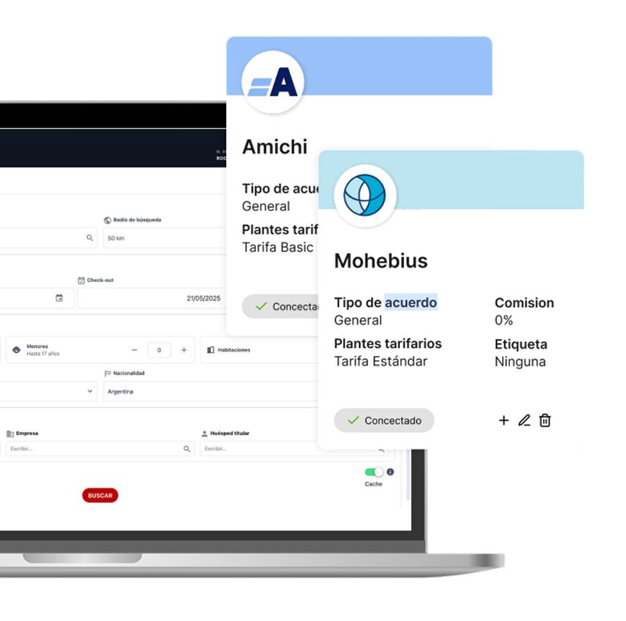 Portal de acuerdos B2B de Pxsol con sus agentes conectados